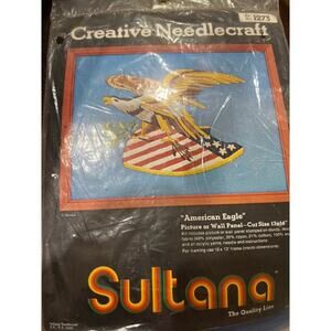 New Vtg Sultana Creative Needlework American Eagle Picture/Wall Panel Kit